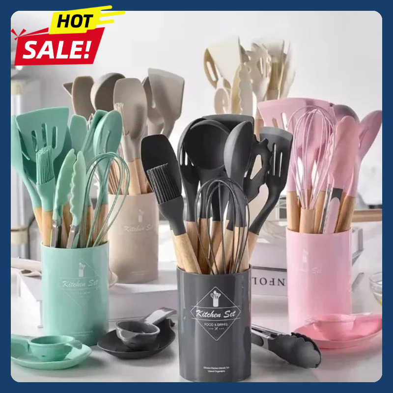 Silicone Spatula Set - 12개 실리콘 조리도구 세트 논스틱 조리기구