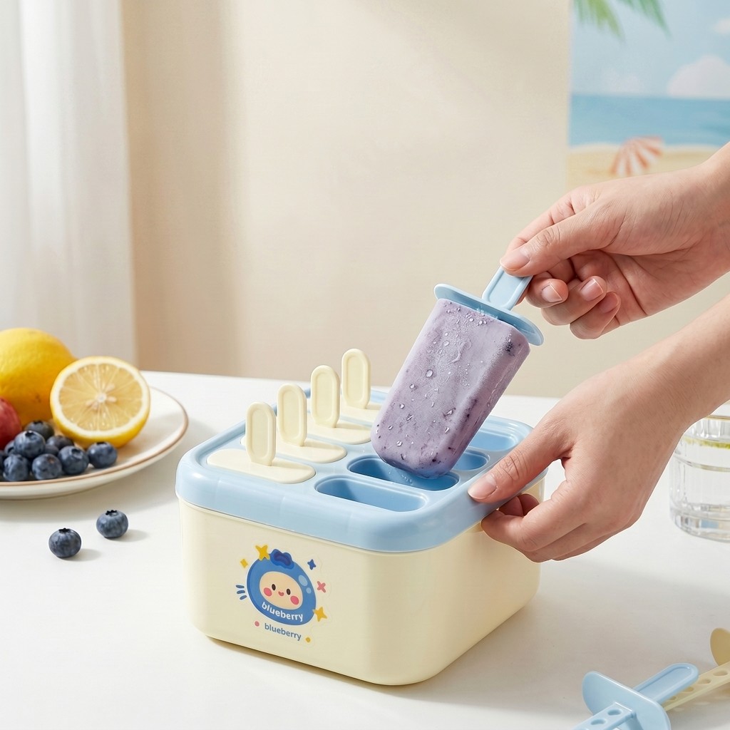 Kitchen Gadgets For Kids - 뚜껑이 있는 플라스틱 아이스바 몰드, 재사용