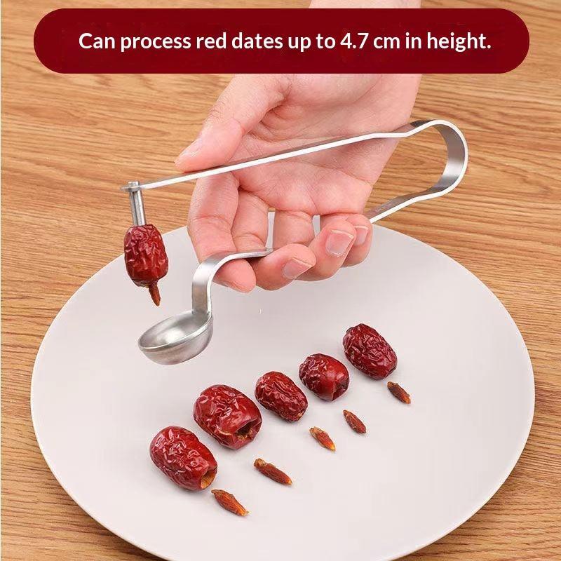 Kitchen Gadgets Tools - 스테인리스 스틸 대추씨 제거기 레드 시드