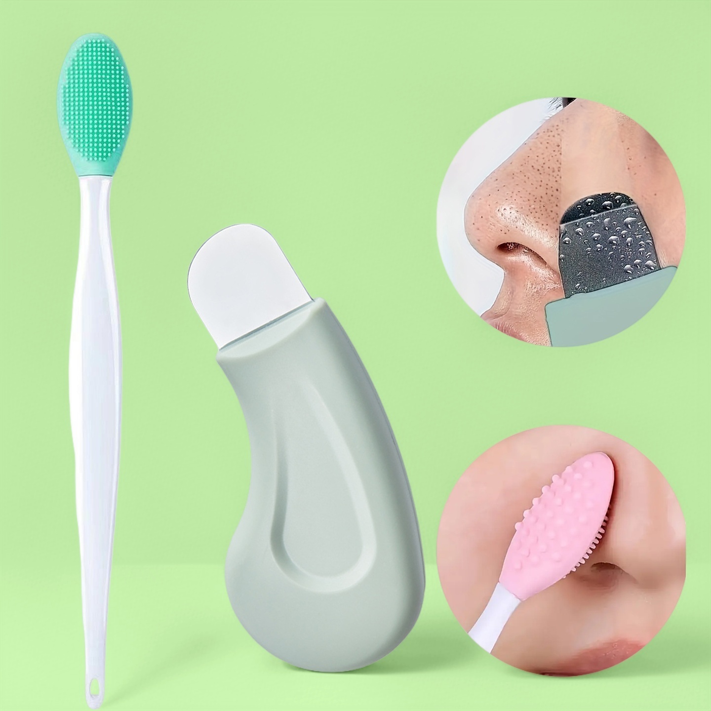 Silicone Spatula Set - 2개입 실리콘 코 블랙헤드 제거 도구