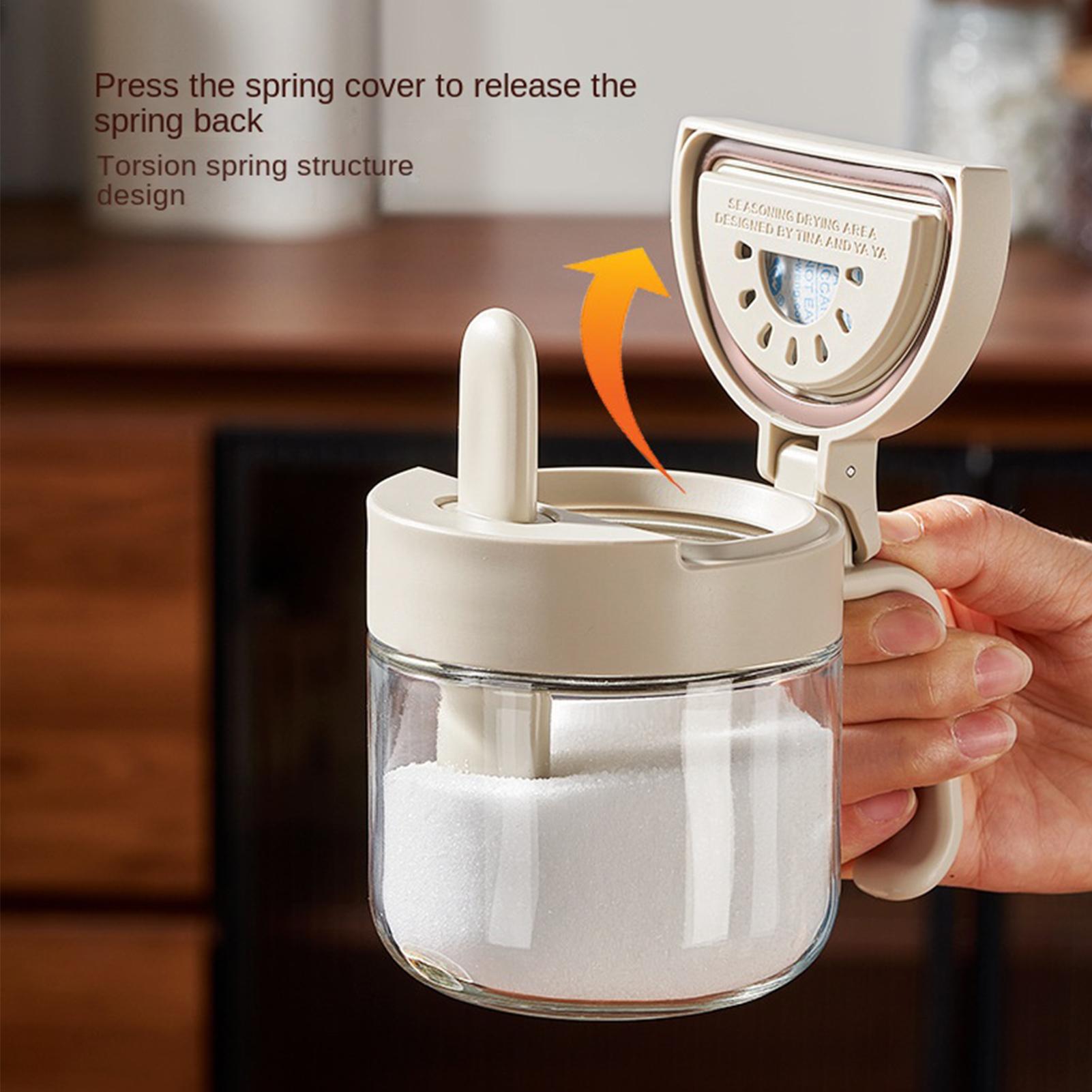 Kitchen Gadgets Organizer - 조미료 용기 누출 방지 소금 보관함(숟가락