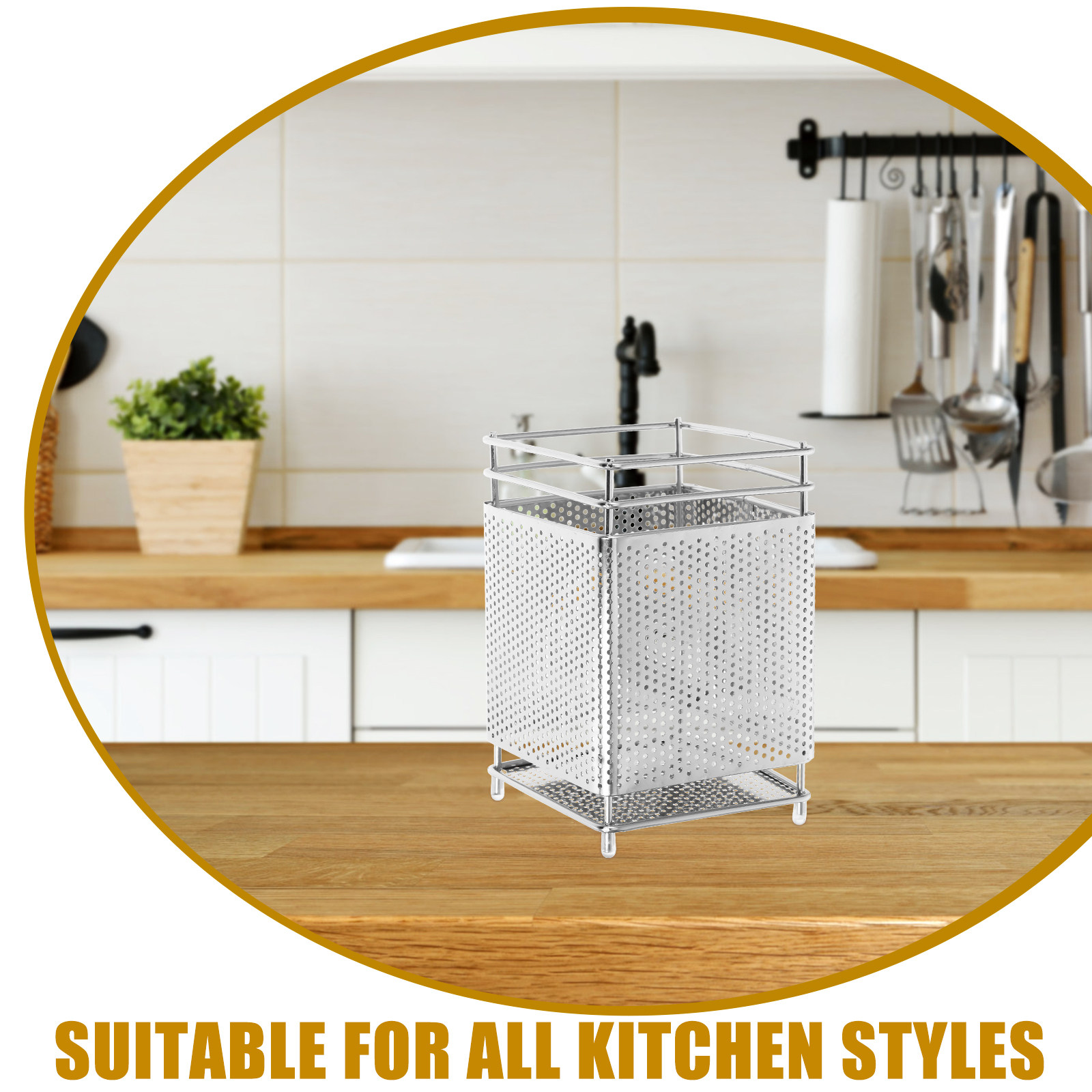 스테인리스 스틸 걸이식 배수 젓가락 홀더 주방기구 정리 - Kitchen Utensil Holder 리뷰 및 가격
