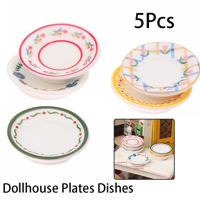 5Pcs 1/12 인형 집 미니 접시 요리 모델 인형  - Kitchen Gadgets Website 리뷰 및 가격