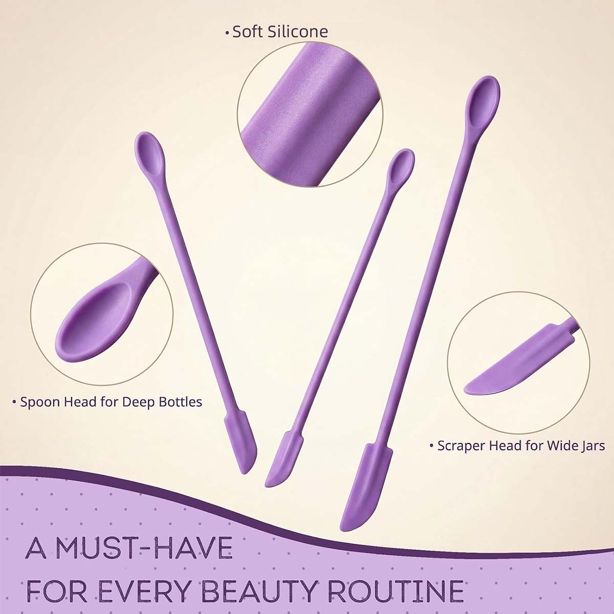 3개입 더블 엔드 실리콘 메이크업 스패출러 세트, 소형 - Silicone Spatula Set 리뷰 및 가격