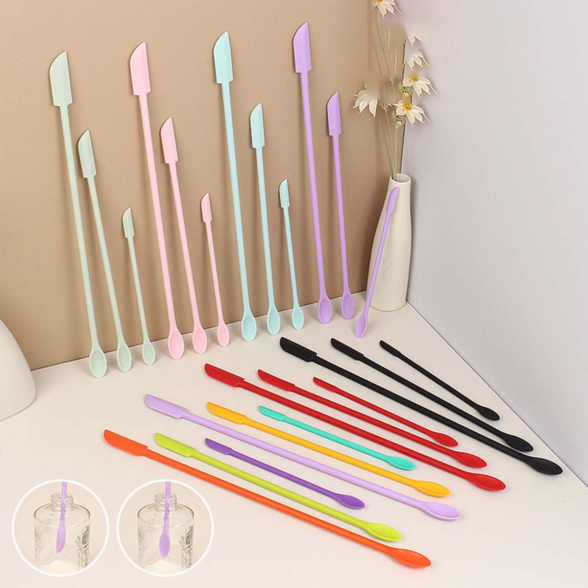3개입 더블 엔드 실리콘 메이크업 스패출러 세트, 소형 - Silicone Spatula Set 리뷰 및 가격