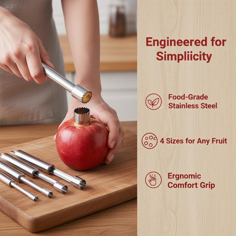 4pcs 과일 코어 제거기 커터 주방 도구 스테인레스  - Kitchen Gadgets Tools 리뷰 및 가격