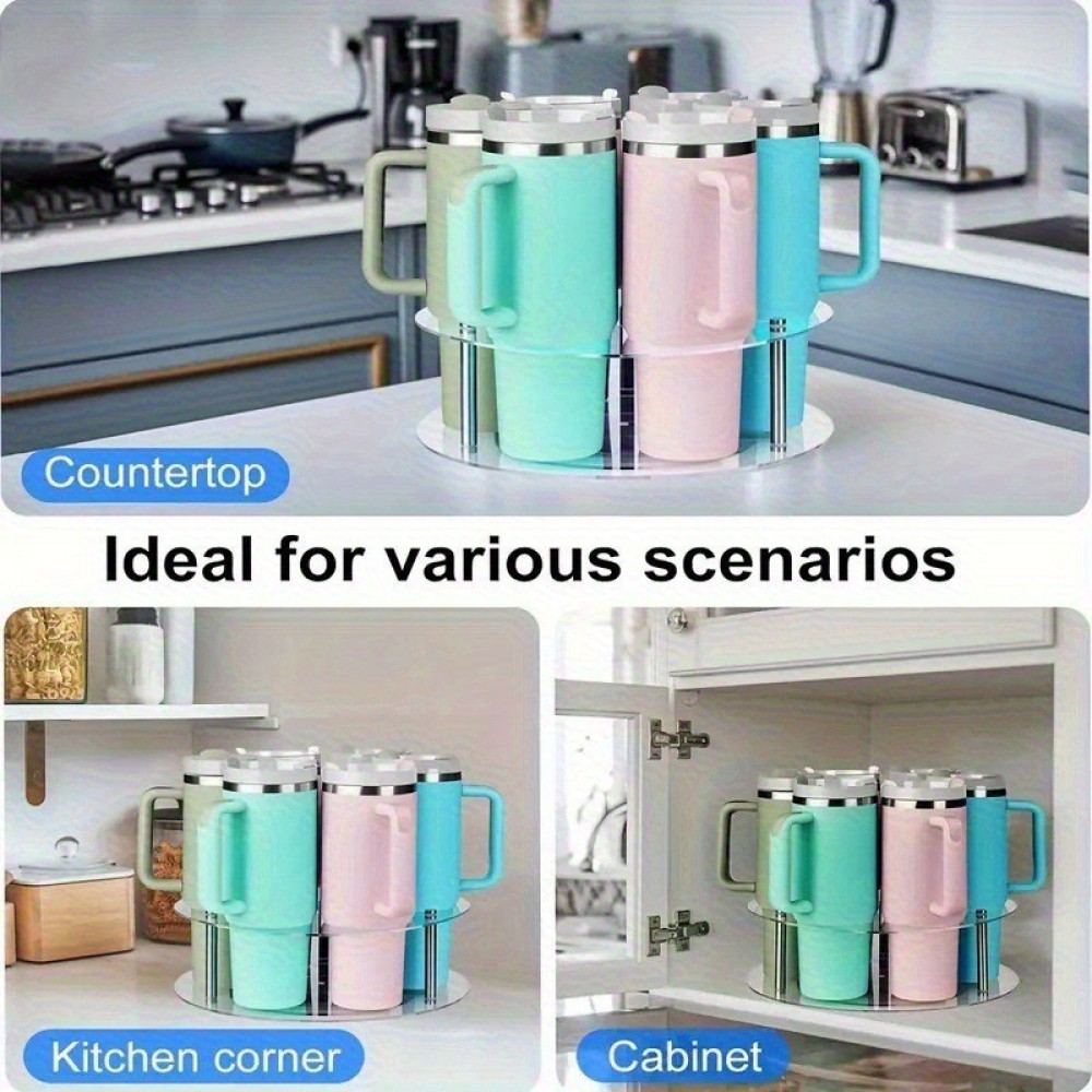 현대적인 아크릴 회전 컵 스탠드 정리대, 스탠리 텀블러 - Kitchen Gadgets Luxury 리뷰 및 가격