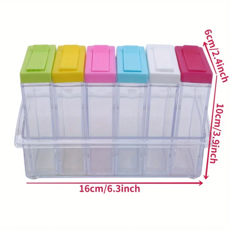 투명 조미료 6 그리드 조미료 상자 6 조각 세트 주방 - Kitchen Gadgets Organizer 리뷰 및 가격