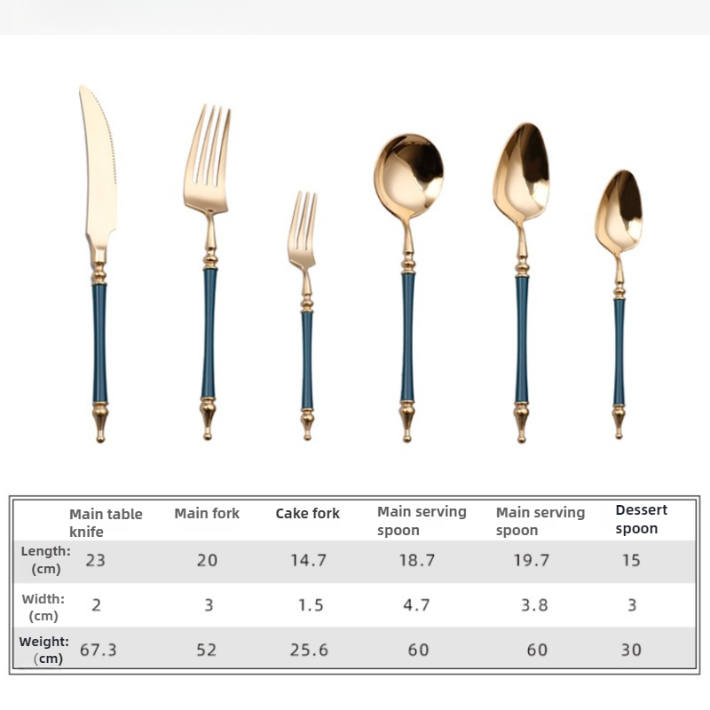 럭셔리 서양 골드 식기 세트 스테인레스 스틸 나이프 포 - Kitchen Gadgets Luxury 리뷰 및 가격