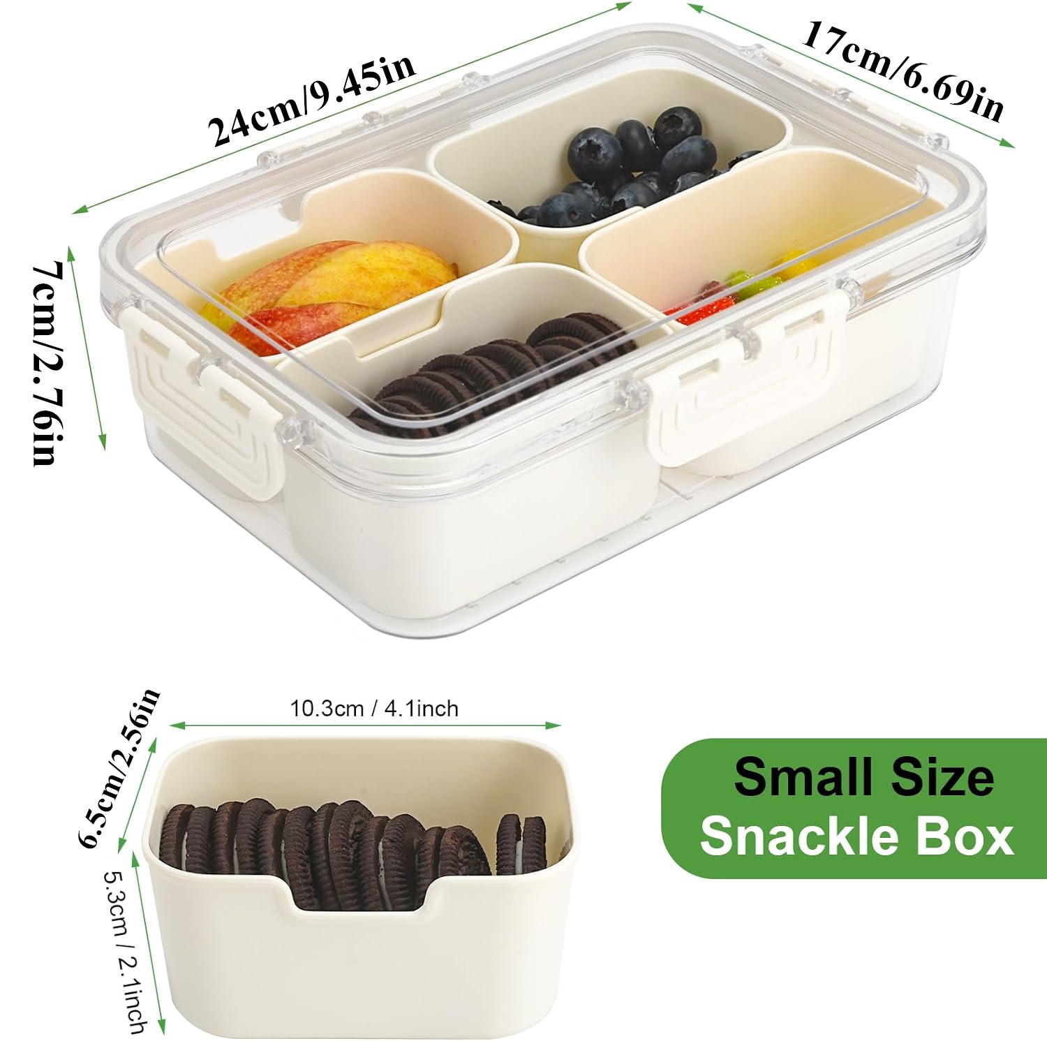 휴대용 식품 보관함, 스낵 보관함, 뚜껑이 있는 4칸, - Kitchen Gadgets Organizer 리뷰 및 가격