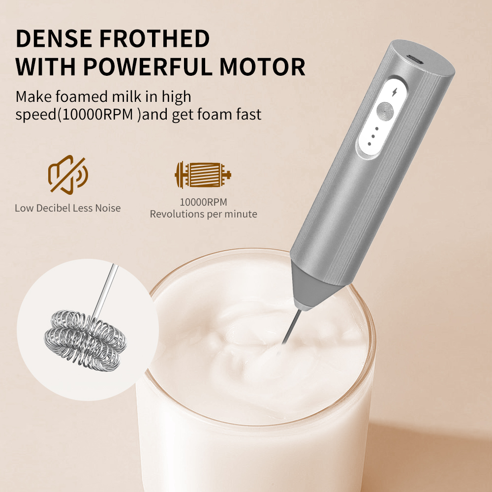 클리톤 전기 도금 실버 USB-C 충전식 3단 속도 조 - Milk Frother 리뷰 및 가격