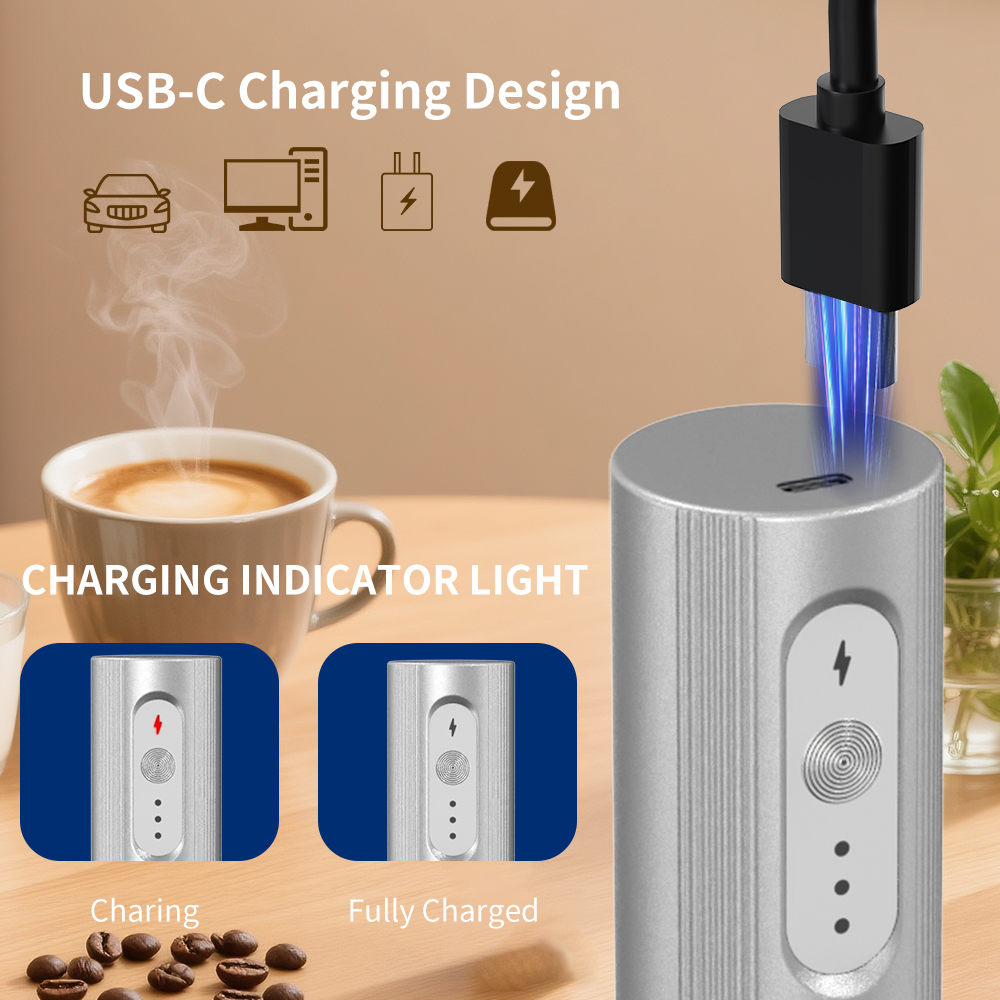 클리톤 전기 도금 실버 USB-C 충전식 3단 속도 조 - Milk Frother 리뷰 및 가격
