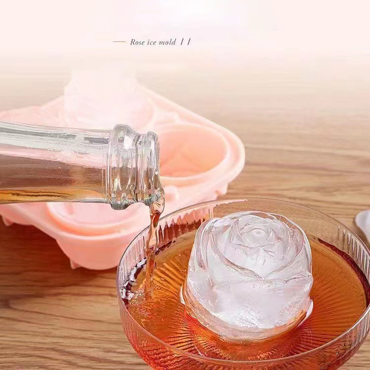 3D 로즈 아이스 몰드 4 홀 아이스 큐브 트레이 몰드 - Kitchen Utensil Holder 리뷰 및 가격