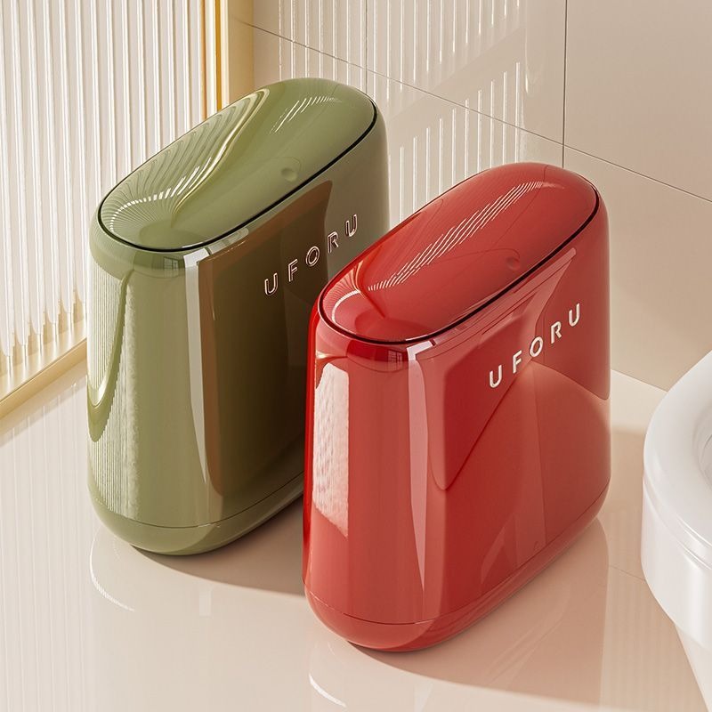 욕실 좁은 공간용 쓰레기통 플라스틱 누름식 뚜껑 쓰레기 - Kitchen Gadgets Luxury 리뷰 및 가격