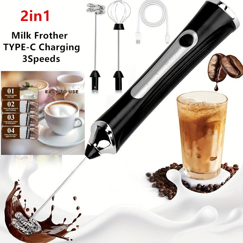 무선 전기 우유 거품기 및 계란 거품기, 타입-C 3단 - Milk Frother 리뷰 및 가격